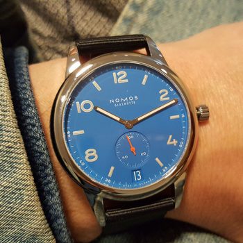 The new 41mm Nomos Glashűtte in Signal Blau. The brightest of blues.