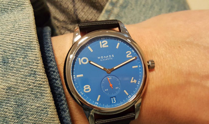 The new 41mm Nomos Glashűtte in Signal Blau. The brightest of blues.