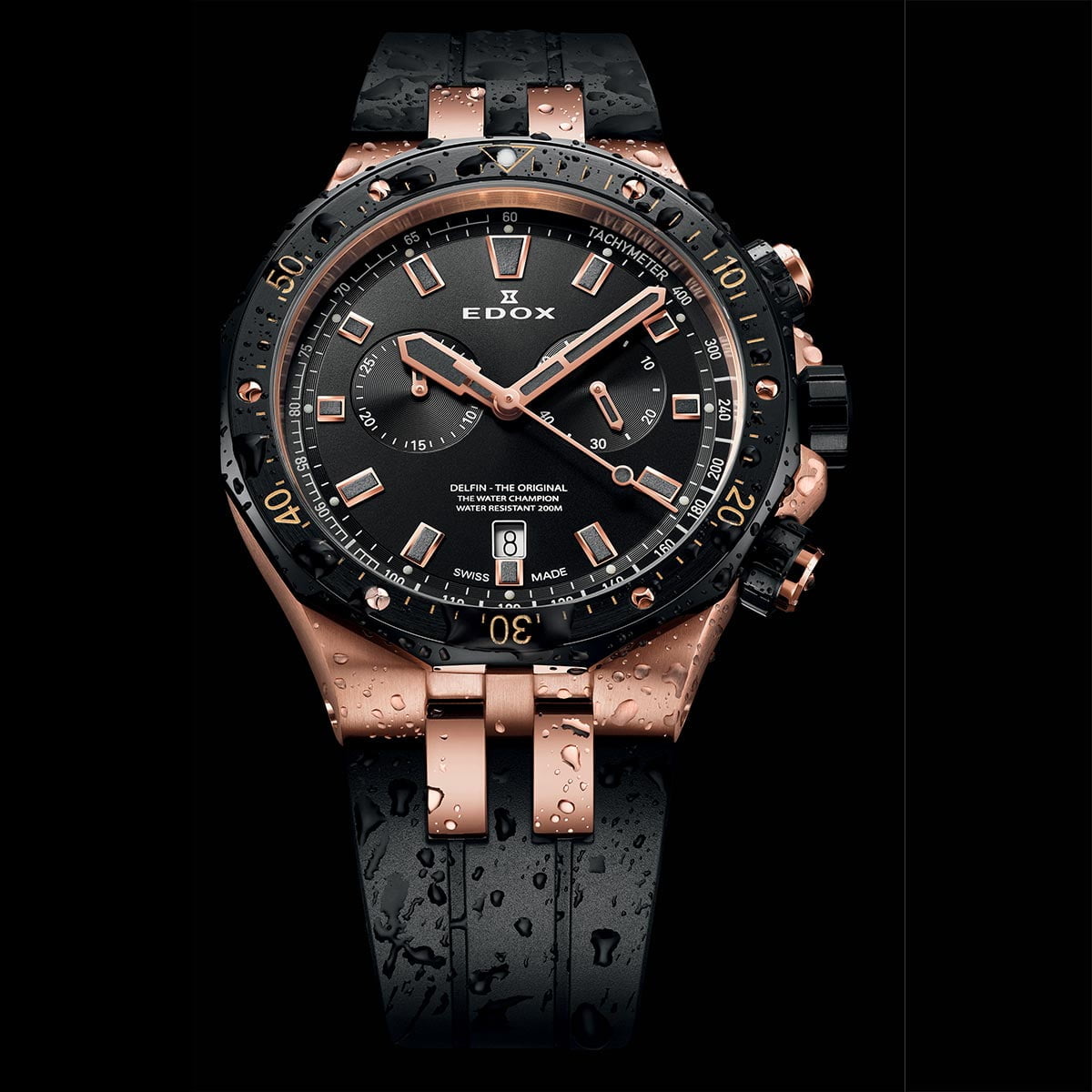 Edox Delfin Chronograph Rose PVD