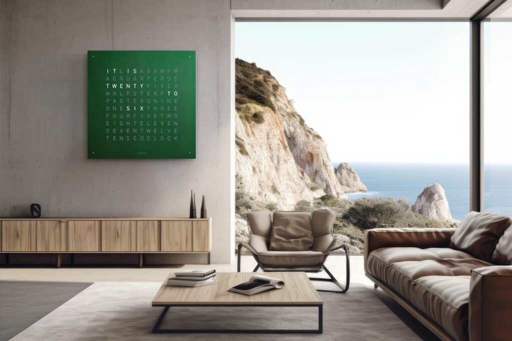 QLOCKTWO Velvet Noble Green 90 x 90 cm