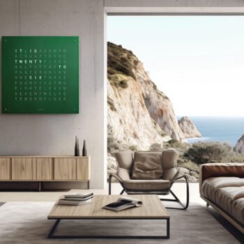 QLOCKTWO Velvet Noble Green 90 x 90 cm